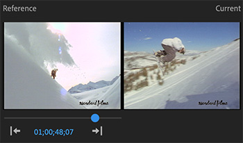 Comparison View in Adobe Premiere Pro CC.